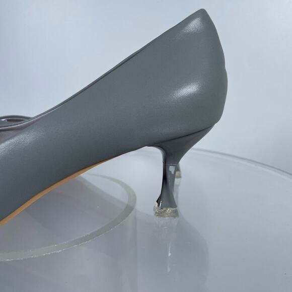 C.Paravano Women's UK 40/US 9-9.5 Kitten Heel Pumps Leather Grey Buckle Business - Picture 3 of 12